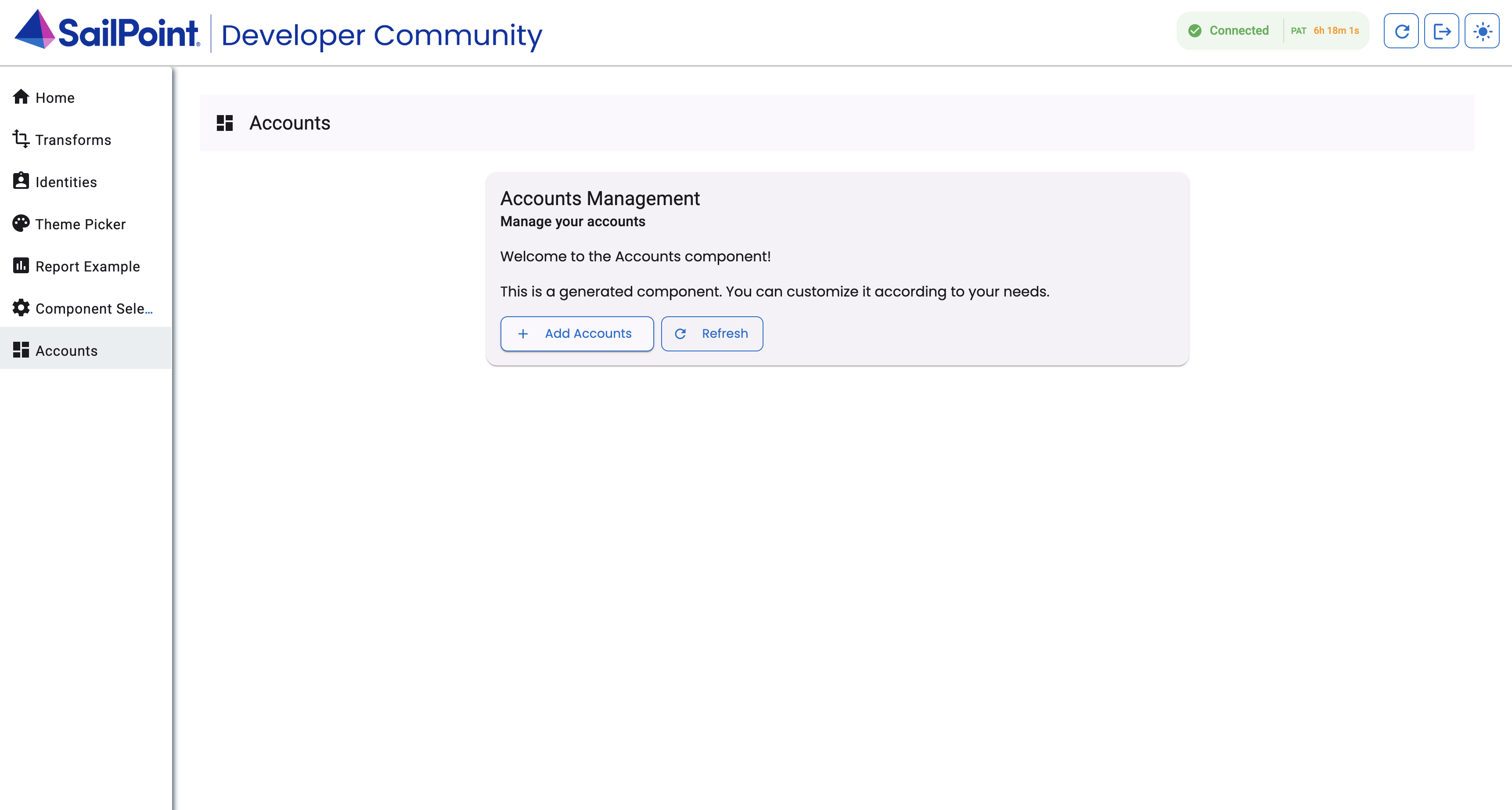 Accounts Component
